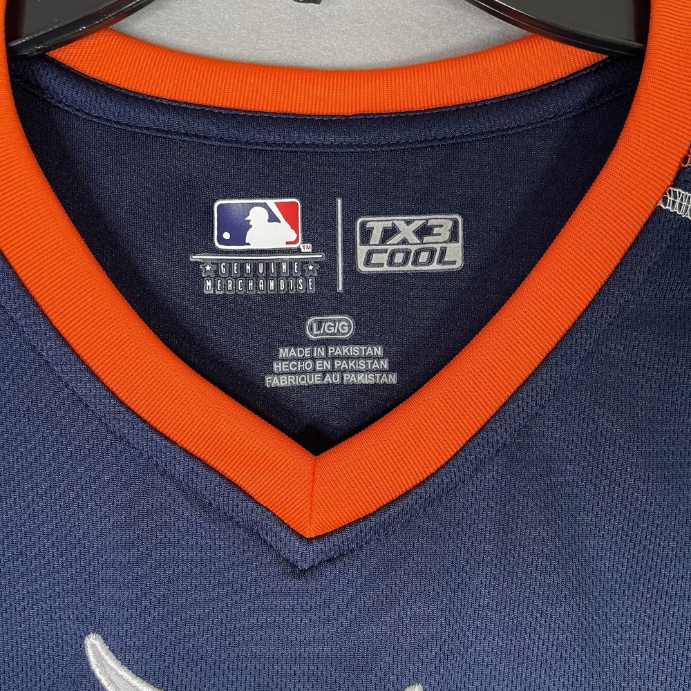 Majestic TX3 Cool Detroit Tigers Shirt Blue Orange Mens Size Extra Large L - Picture 3 of 7